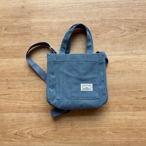 NWOT NICTION Corduroy Crossbody Tote Bag (Blue)